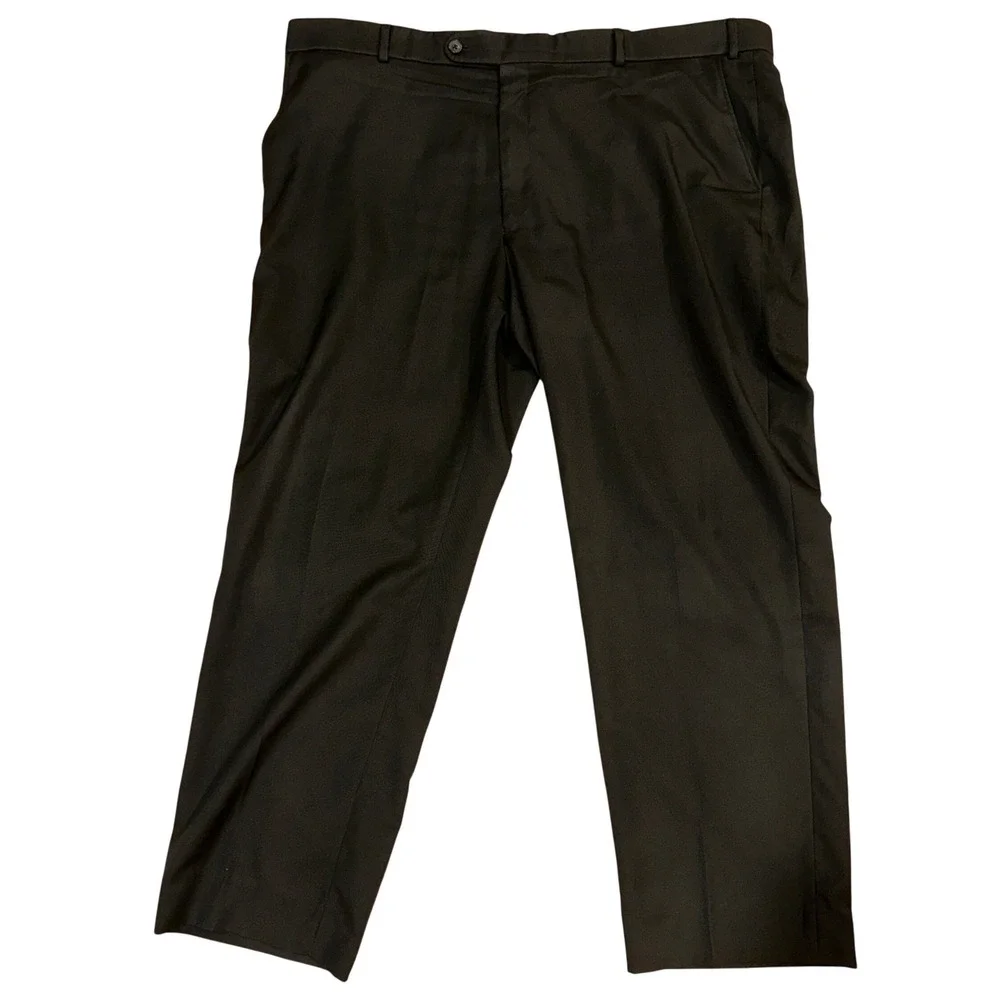 Ballin Comfort-EZE Mens Black Dress Pants Flat Front Trousers 42x28